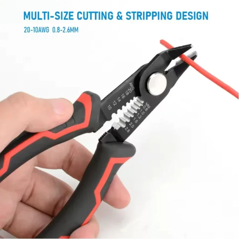 Mini Wire Cutter Pliers Diagonal Cutting Multifunctional Wire Stripper Electrical Tool Anti-slip Handle Spring Loaded Portable
