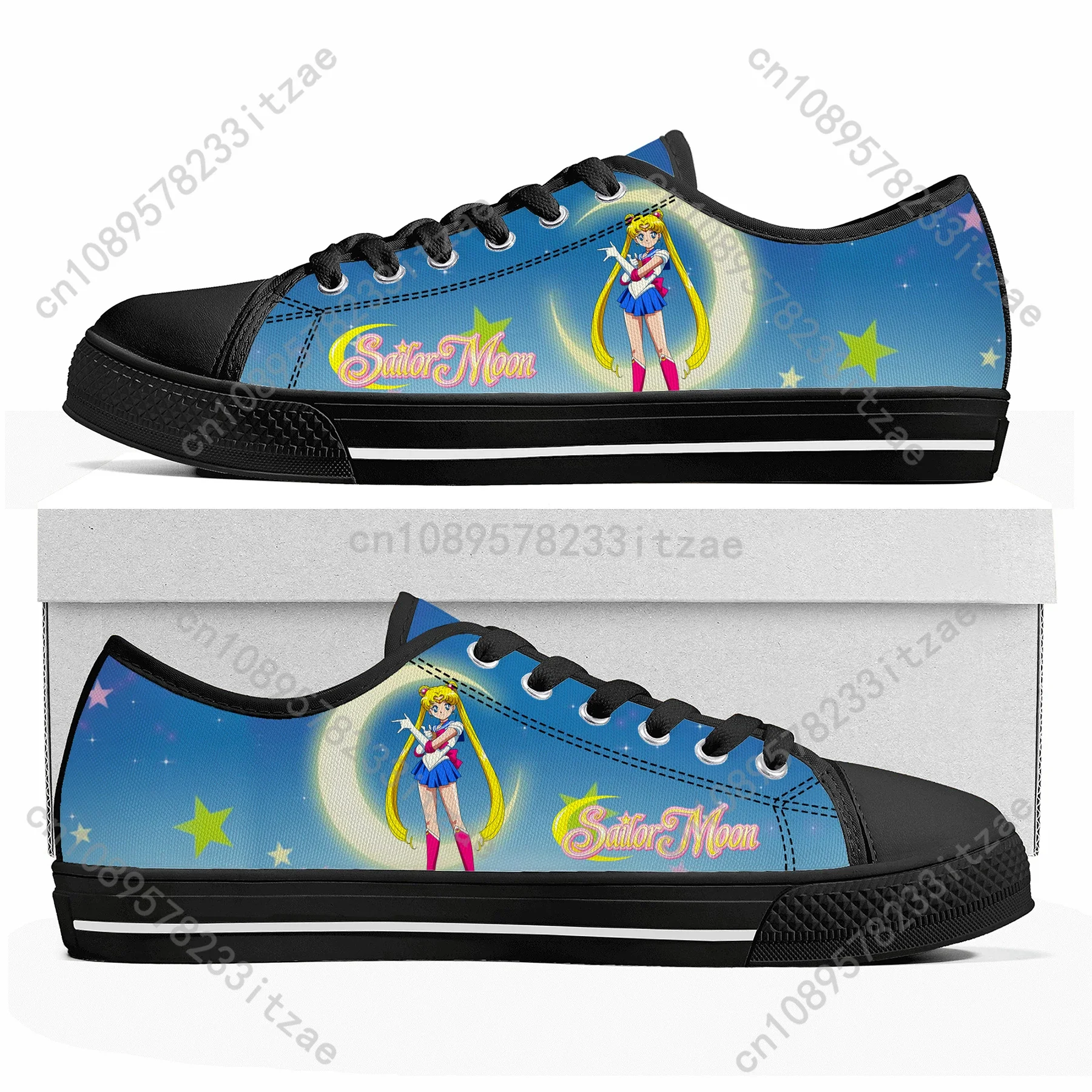 Anime Moon Manga Cartoon Sailor Sneakers basse di alta qualità Uomo Donna Adolescente Sneaker in tela Scarpe casual per coppia Scarpe personalizzate