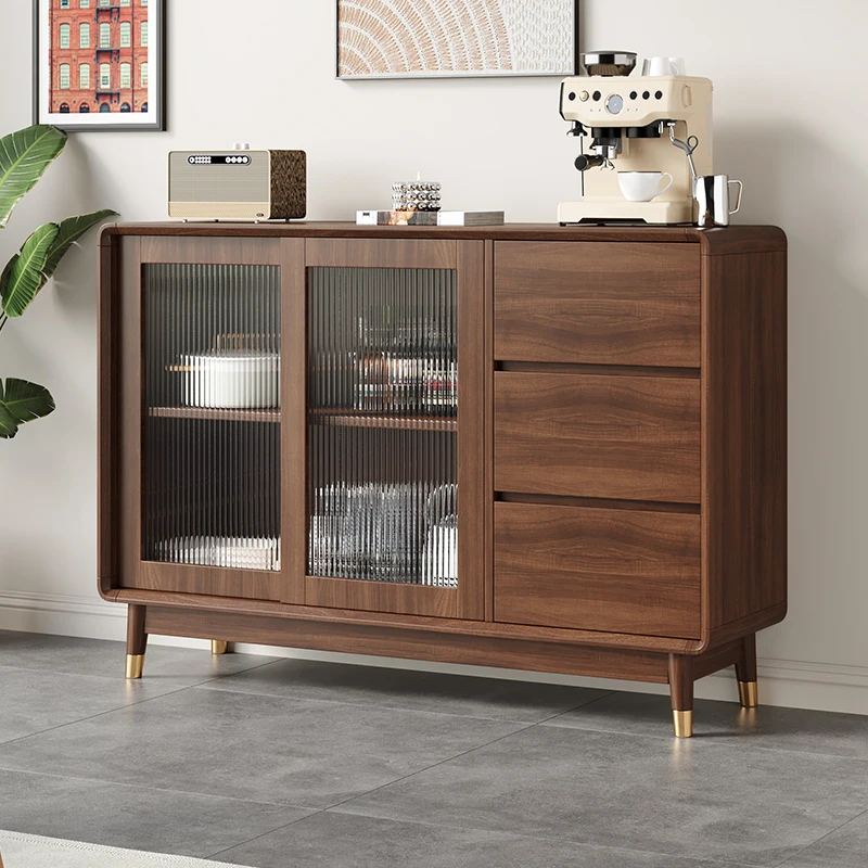 

Solid wood, side cabinet, against the wall, integrated, simple, modern, living room, wine cabinet