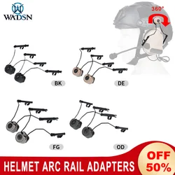 WADSN 360 Rotation Rail Suspension Headset Bracket Tactical Shooting Fast Helmet Comtact Headphone ARC Rail Mount Holder Adapter