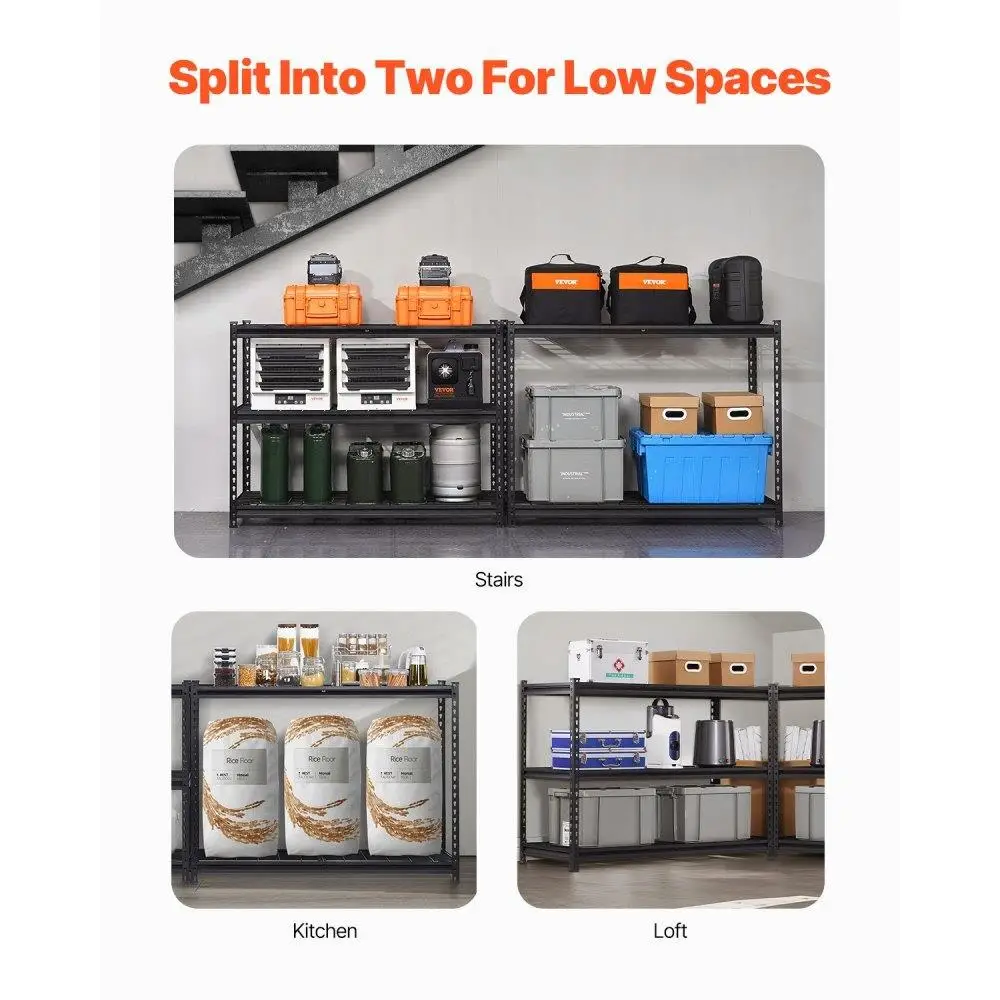 Scaffali portaoggetti regolabili e resistenti a 5 livelli per scaffalature da garage Capacità 3000 libbre Robusto organizer in metallo