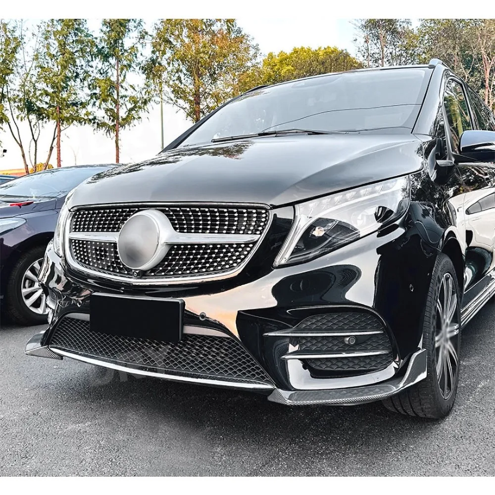 

Front Bumper Flaps Apron Splitters for Benz V Class W447 V260 AMG Line 2018-2023 Front Bumper Canards Car Body Kits Accessories