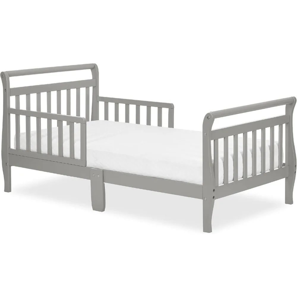 

Кровать для малышей Classic Sleigh в прохладном сером цвете — конструкция от низкого до пола, защитные перила, нетоксичная отделка, сертифицированная для безопасности ребенка