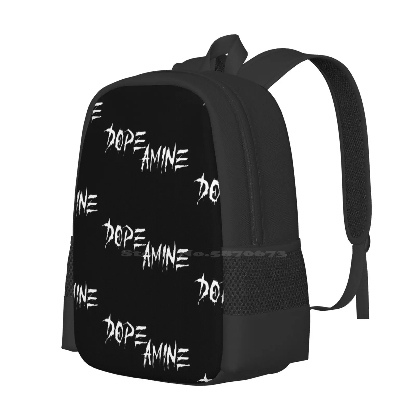 D O P E A M I N E Teen College Student Backpack Pattern Design Bags Dopaminedopedopeamine Swagger Endocrine System Neurology