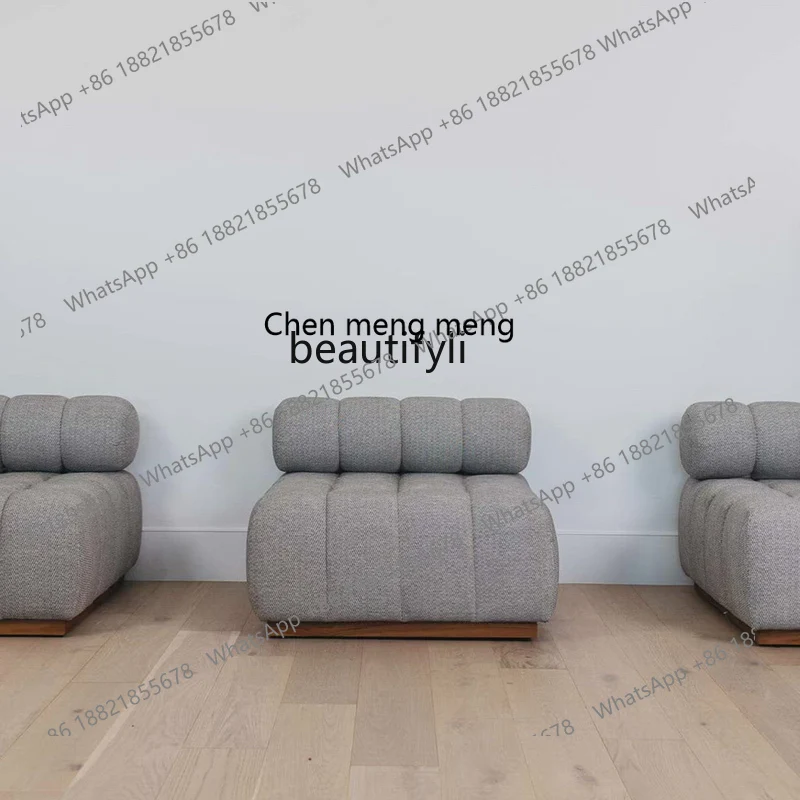 Module Combination Fabrics Sofa Bed Nordic Simple Cream Silk Style Tofu Block
