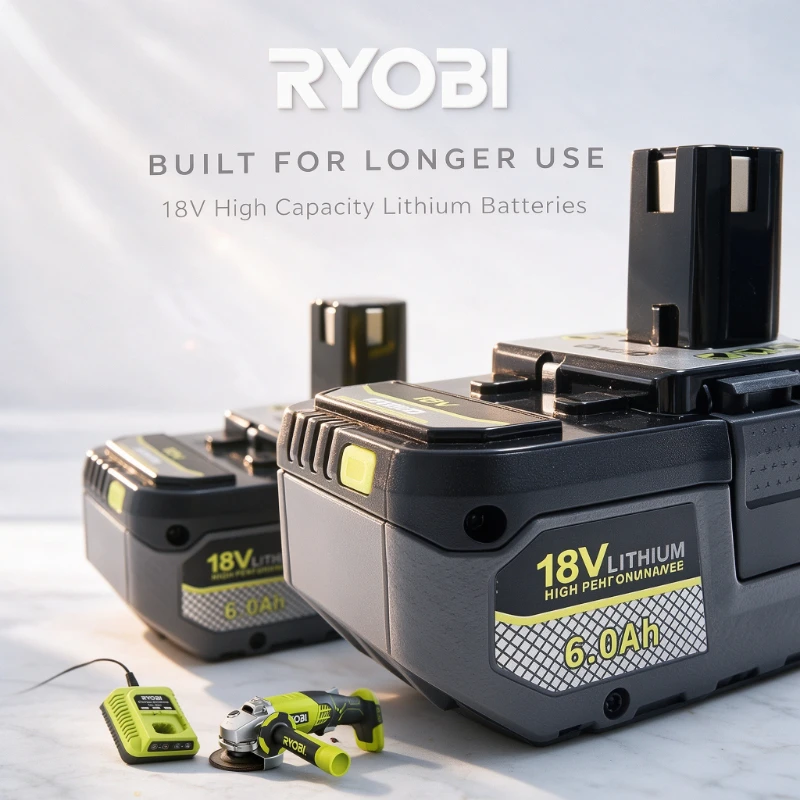RYOBI P104 18V ONE+ 4Ah Lithium Battery, Stable Output Battery Pack for Cordless Drill, Impact Driver and Reciprocating Saw