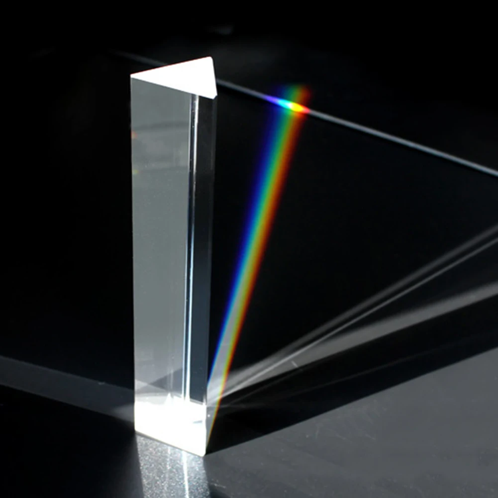 25x25x80mm Triangular Prism Optical Prisms Glass Physics Teaching Refracted Light Children Present Students Supplies