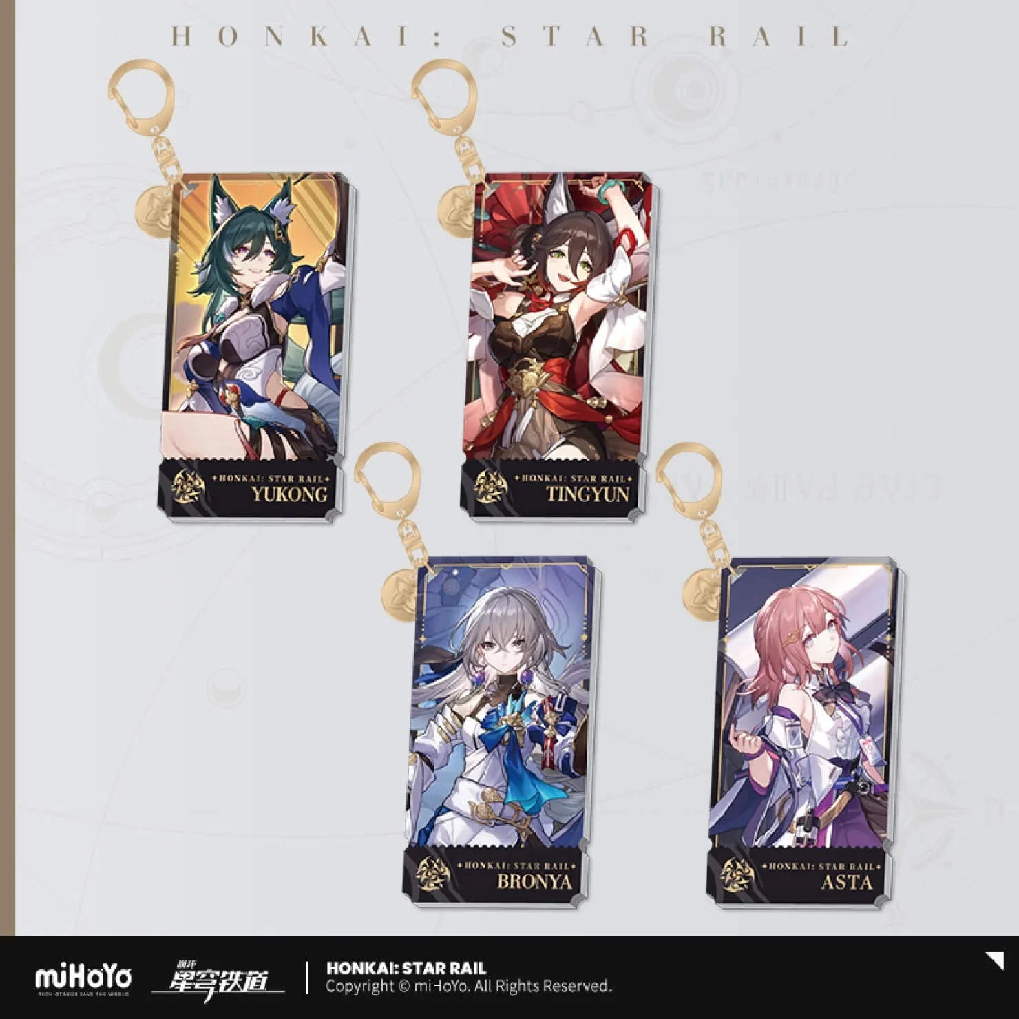 

MIHOYO Genuine Game Honkai Star Rail Cosplay Metal Chain Keychain Tingyun Yukong Acrylic Pendant Asta Bronya Charm Anime Gift