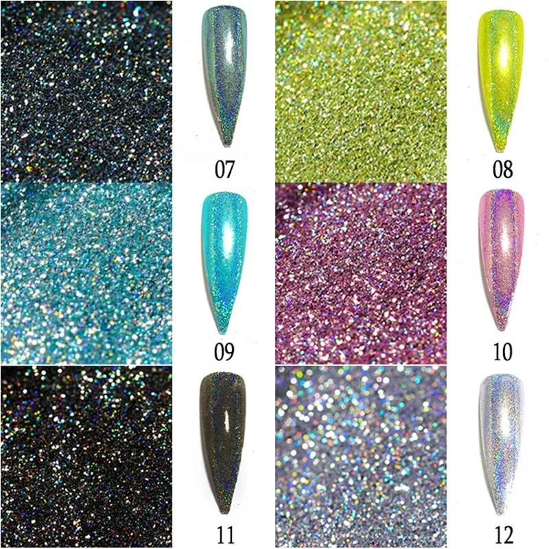 Laser Nail Glitter Powder Chrome Shimmer Sequins UV Gel Polish Flakes for Nails Art Pigment Decorations Accesorios Manicure