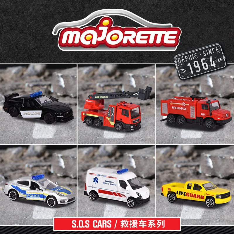 Majorette 1038 1:64 SOS CARS Rescue rescue BENZ ZETROS vw rwb FORD Mustang GT MAN TGS SILVERADO toy alloy car model