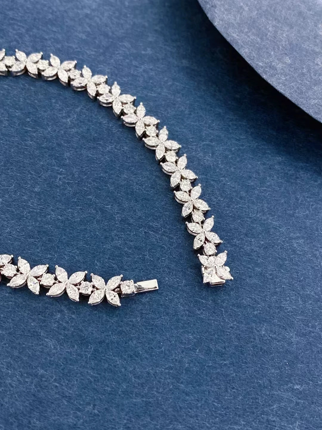 HPHT 10K Gold Lab-Grown Diamond Marquise Cut 6CT Full Diamond Bracelet 14K Gold Fashion Jewelry Bracelet Custom Wholesale