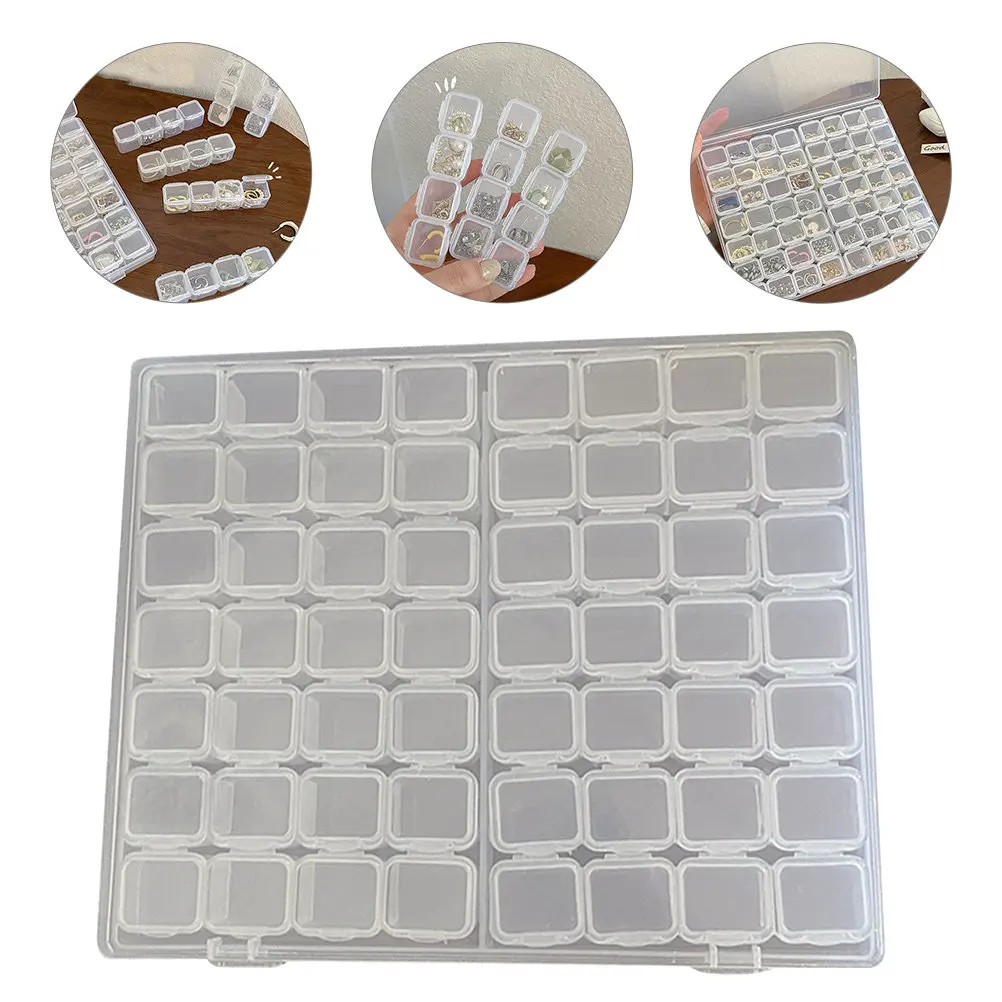 

Portable Transparent Jewelry Storage Box for Travel Home Display Organizing Necklaces Bracelets Earrings Rings Pendants Beads