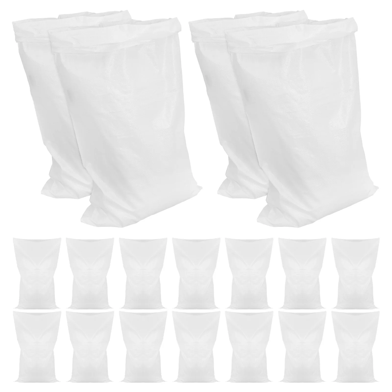 20 قطعة أكياس الرمل للحماية من الفيضانات الثقيلة أكياس منسوجة قابلة للتعبئة للفيضانات سعة كبيرة تخزين مقاوم للماء للاستخدام في حالات الطوارئ