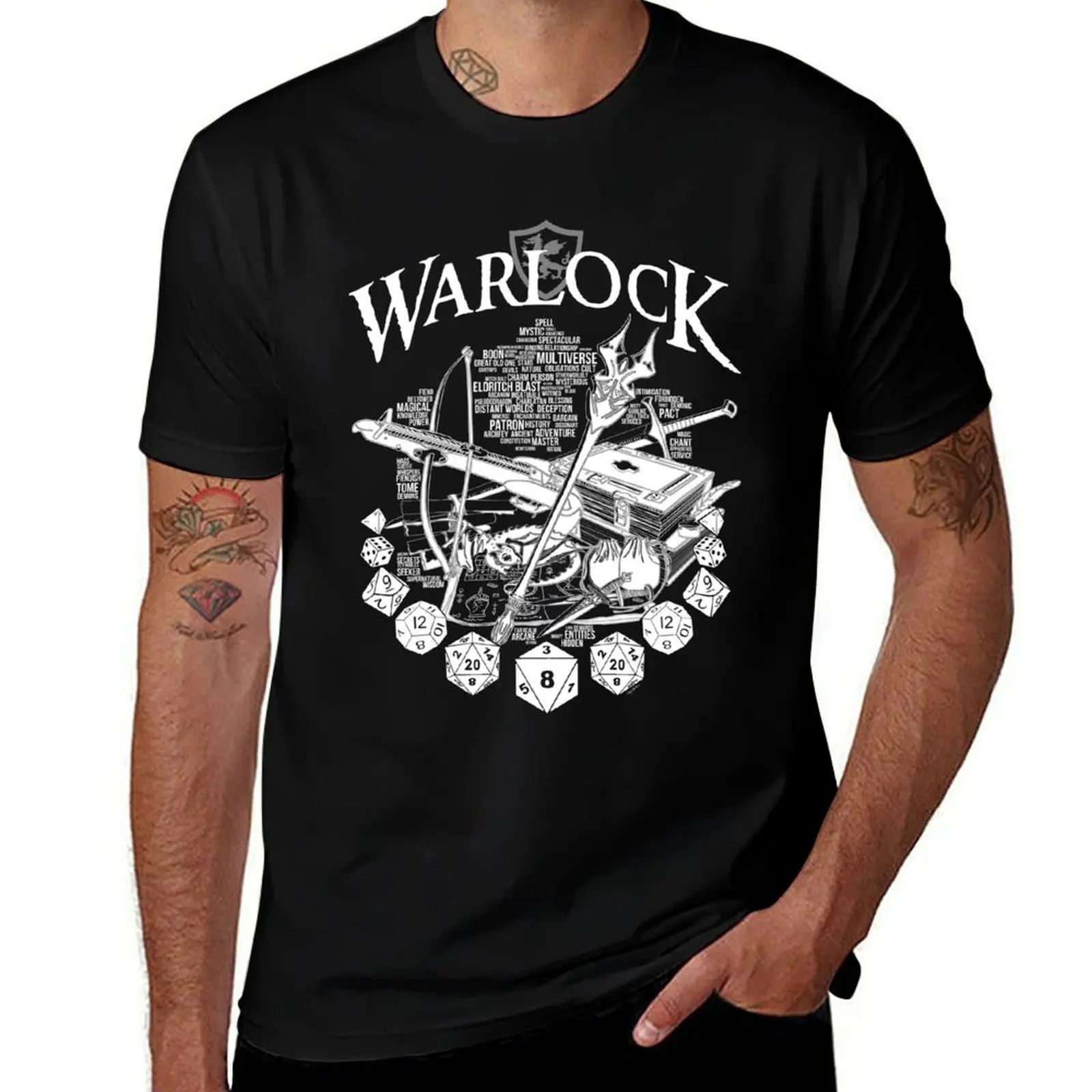 RPG Class Series: Warlock - White Version T-Shirt Basic Regular Fit Casual T-Shirt