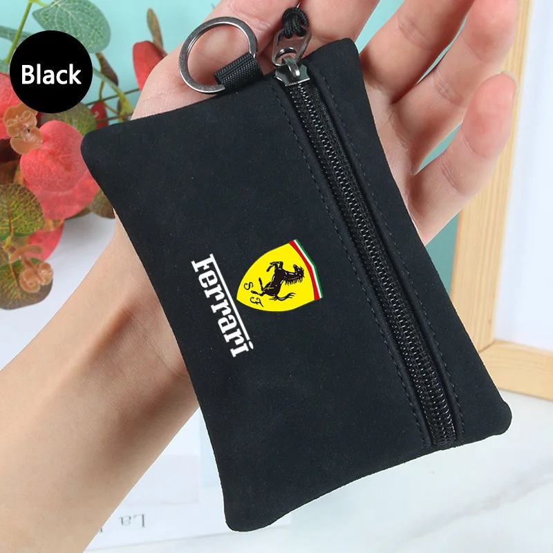 المحمولة الجلد المدبوغ حقيبة مفاتيح السيارة سستة المحفظة بطاقة عملات الحقائب لفيراري GTO 288 812 Stradale روما العنكبوت SF90 F430 Enzo LaFerrari #3