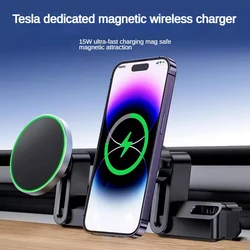 Magnetic Car Phone Holder For Tesla Model 3/Y , Cell Phone Support Mount For Model 3 Model Y , Supports 15W fast charge