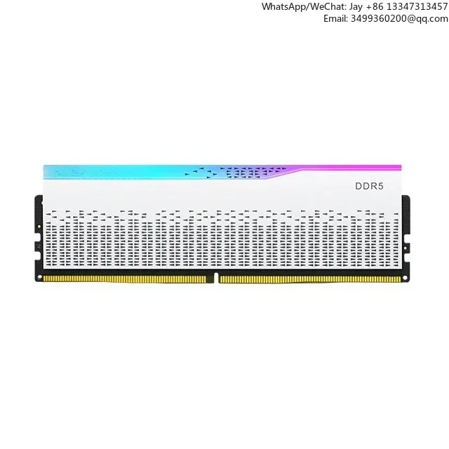 

Оперативная память DDR5 ECC RGB 6400 МГц 32 ГБ (2x16 ГБ) белая для настольных ПК, 1.3В, футуристический дизайн, DIMM, готова к работе с AI и VR, в наличии для сборки