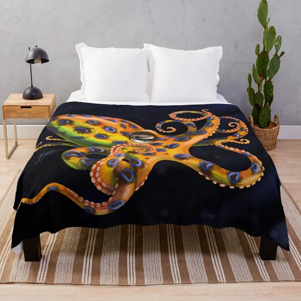 

Blue Ringed Octopus Throw Blanket Soft Big Decorative Throw Blankets For Baby Blankets