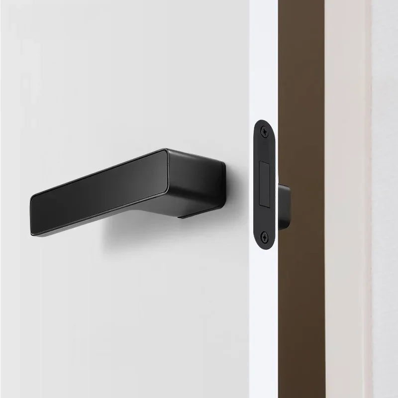 Italian minimalist ecological door lock modern indoor door, bedroom room silent magnetic attraction simple