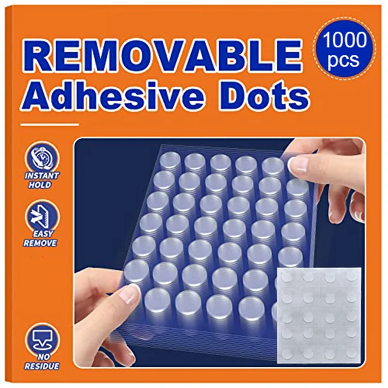 Well Made-1000 PCS Clear Double Sided Adhesive Dots Dots Scrapbook Poster Sticky Dots Round Transparent For Balloon Tape And Adh