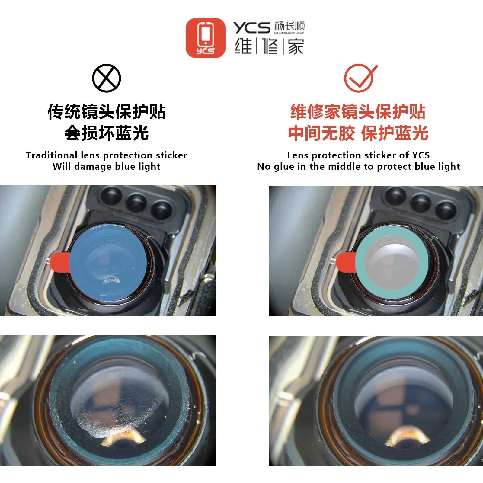 

YCS PT01 328 шт. 6 в 1 синий свет защитная крышка объектива наклейки различных размеров клейкая наклейка для ремонта объектива камеры мобильного телефона