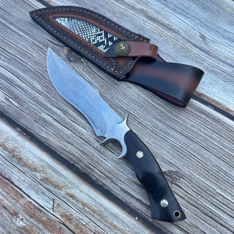 Damascus steel outdoor knife portable knife meat knife  exquisite collection knife sharp small straight knife