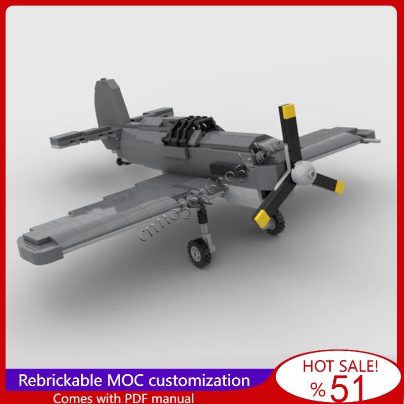 

543 шт. MOC настроить боевую серию P-40 с одним двигателем, модель-разрушитель-бомбардировщик, собранная обучающая креативная детская игрушка, рождественский подарок