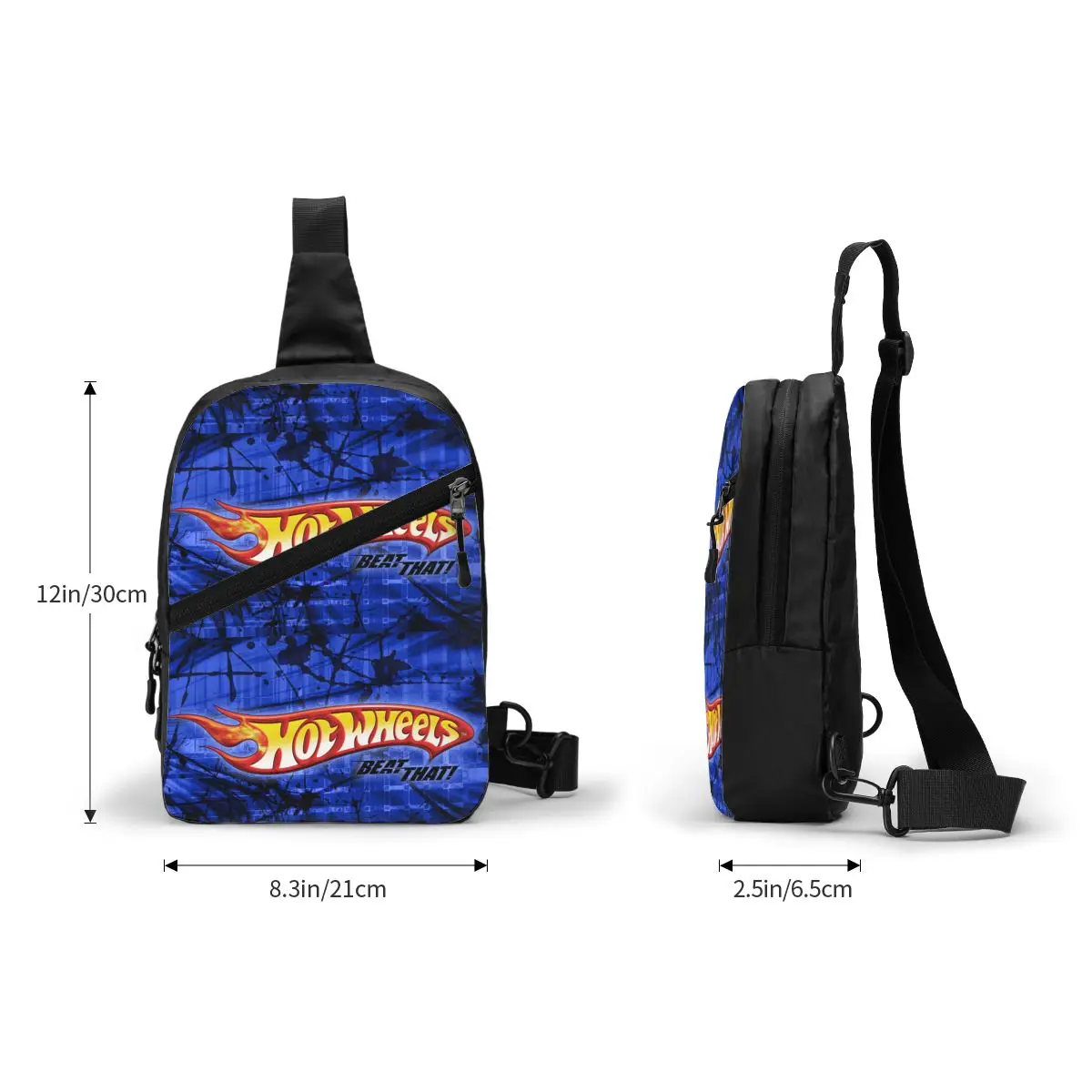 Hot Wheel Vintage Collector Car Chest Bag Men Sling Crossbody Backpack Chest Bag Travel Hiking Daypack Shoulder Bag