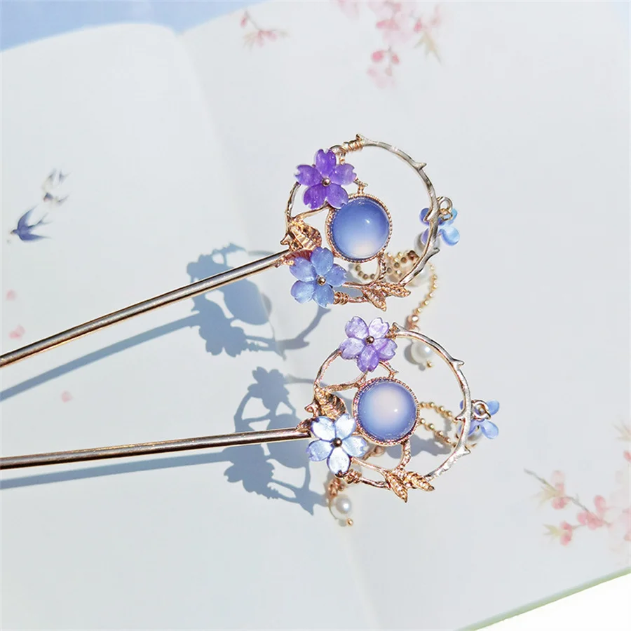 bride Chinese Style Hair Sticks Vintage Metal Chopstick Women Hairpins Hair Clip Pin Headwear Wedding Hair Jewelry Accessories