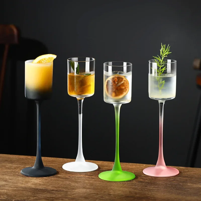 

Frosted Goblet Glass Straight Tube Wine Glass Champagne Whisky Cocktail Glass Drinking Glasses For Girls Office And Home