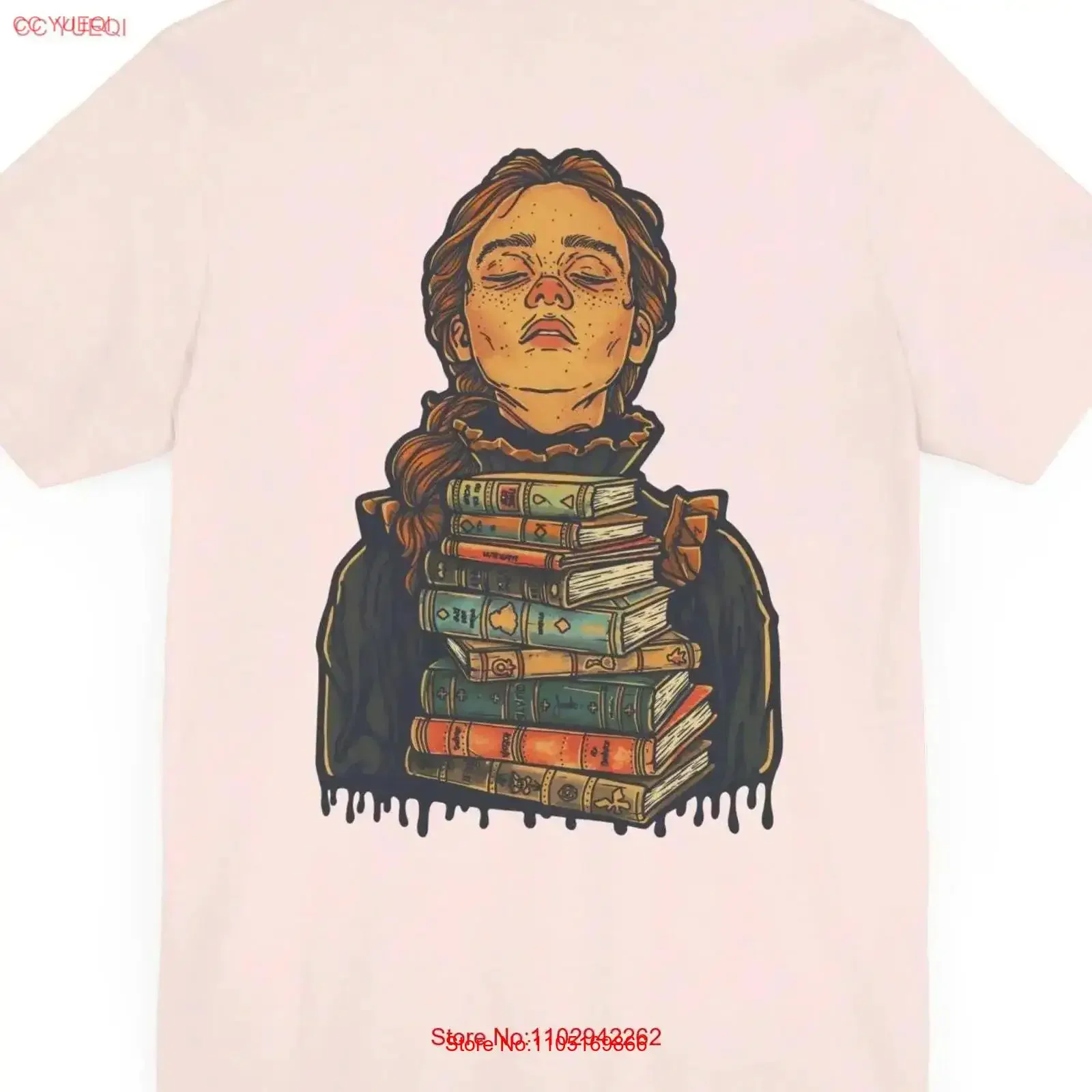 تي شيرت دودة الكتب قراءة الكتب جامع المكتبة للقراء الجرار الحبر الملابس خمر غسلها امتدت #1