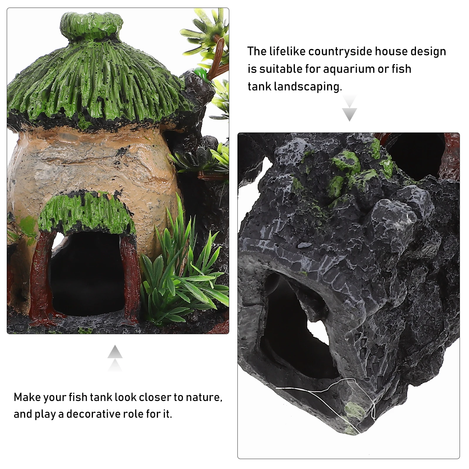 

Resin Aquarium Cottage Decor Delicate Handcrafted for Fish Tank Landscaping Artificial Pond Ornament Aquarium Accessory