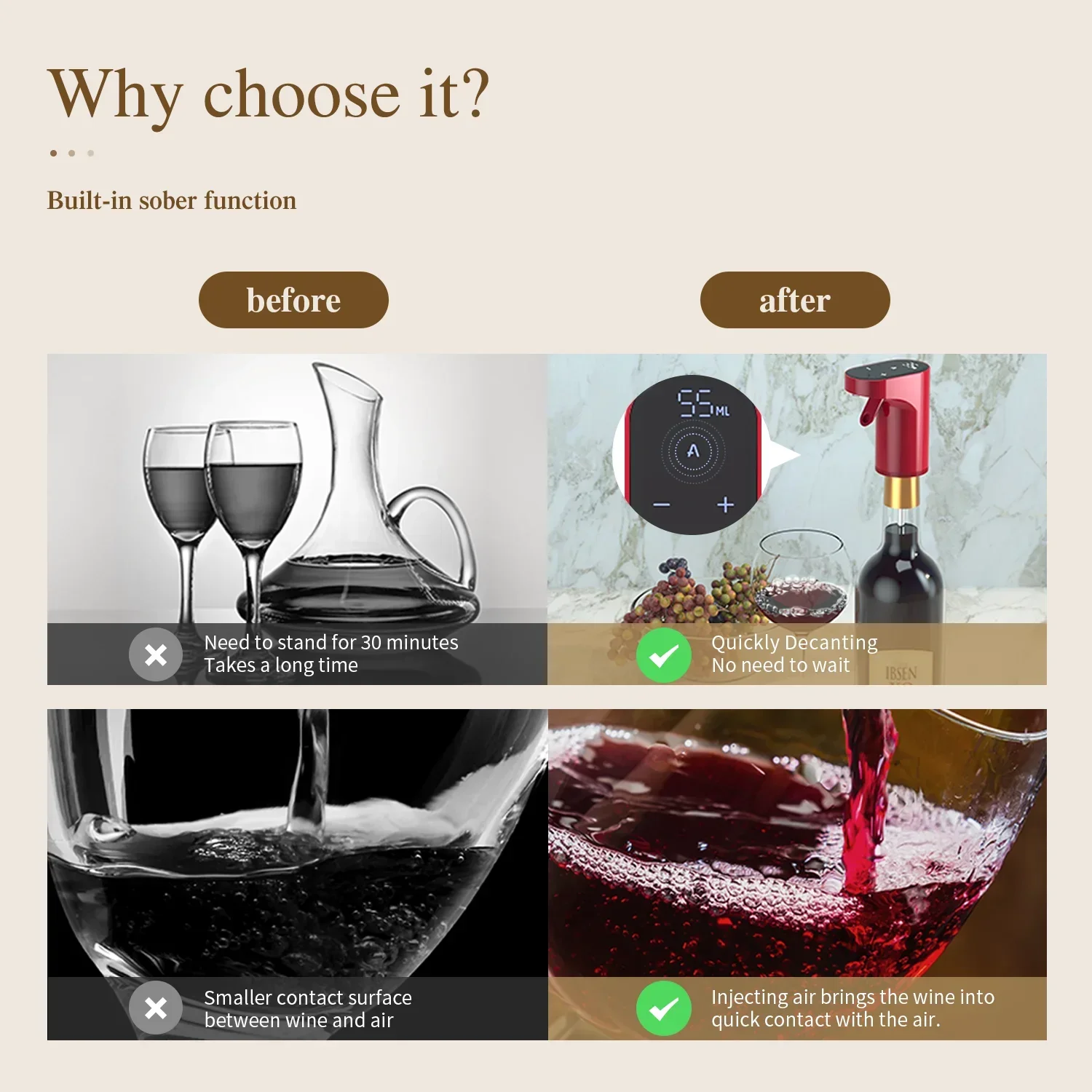 2023 New Portable Mini Automatic Wine Decanter Electric Wine Aerator and Wine Dispenser