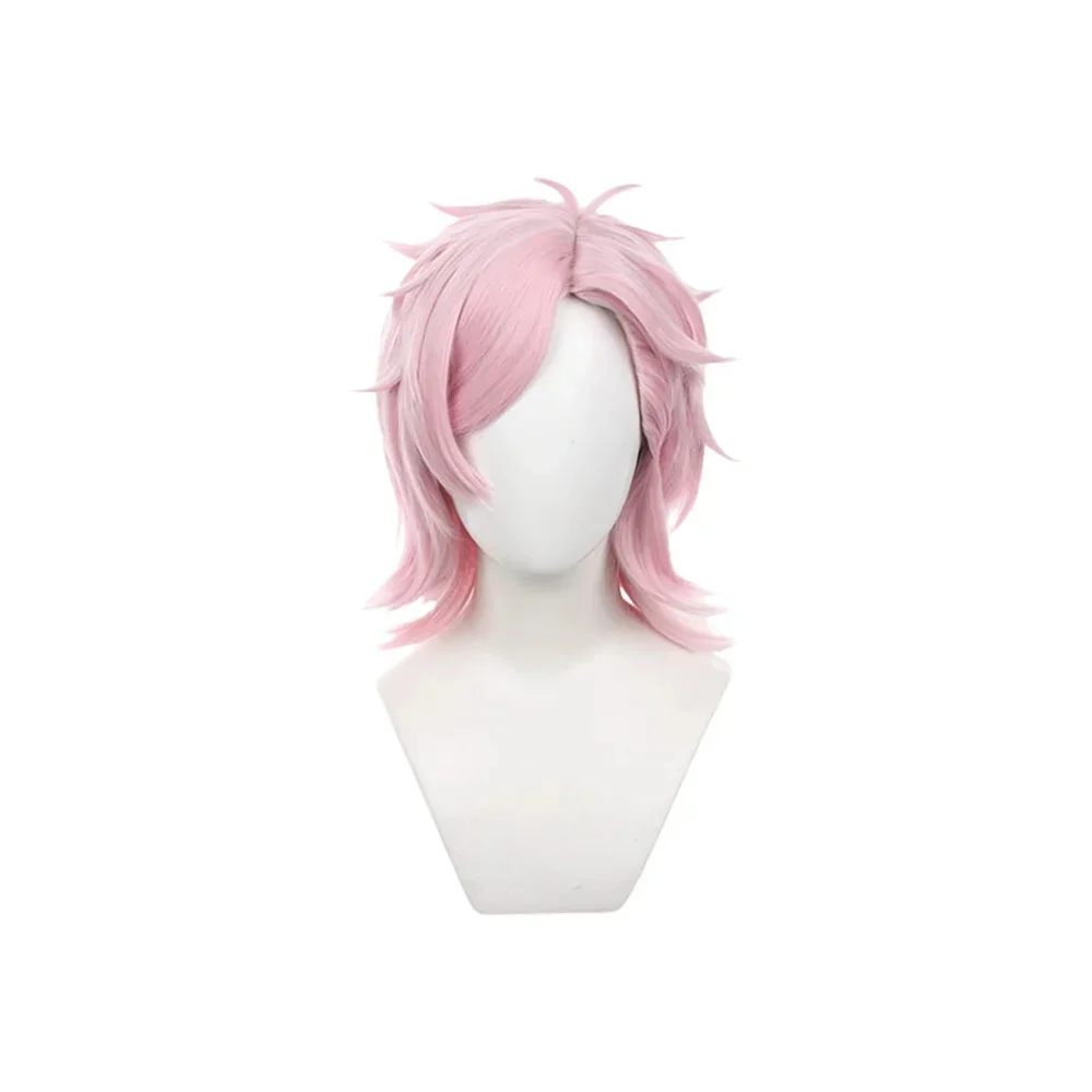 

Anime Synthetic Hair Wind Breaker Mitsuki Kiryu Cosplay Wigs Short Pink Halloween Party Props