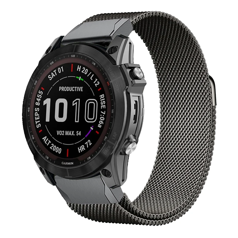 Stainless Steel Magnetic Loop Quick Fit Watch Strap for Garmin Fenix 8 51mm 7X 6X 5X Pro Enduro 3 2 Adjustable Replacement Band