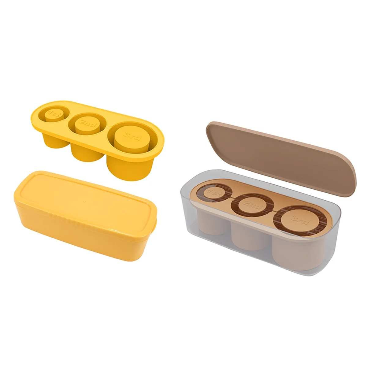 

Silicone Ice-Cube Tray with Lid for 20-40 Oz Tumblers, 3 Hollow Cylinder Ice-Cube Molds for Mug, Reusable Large C