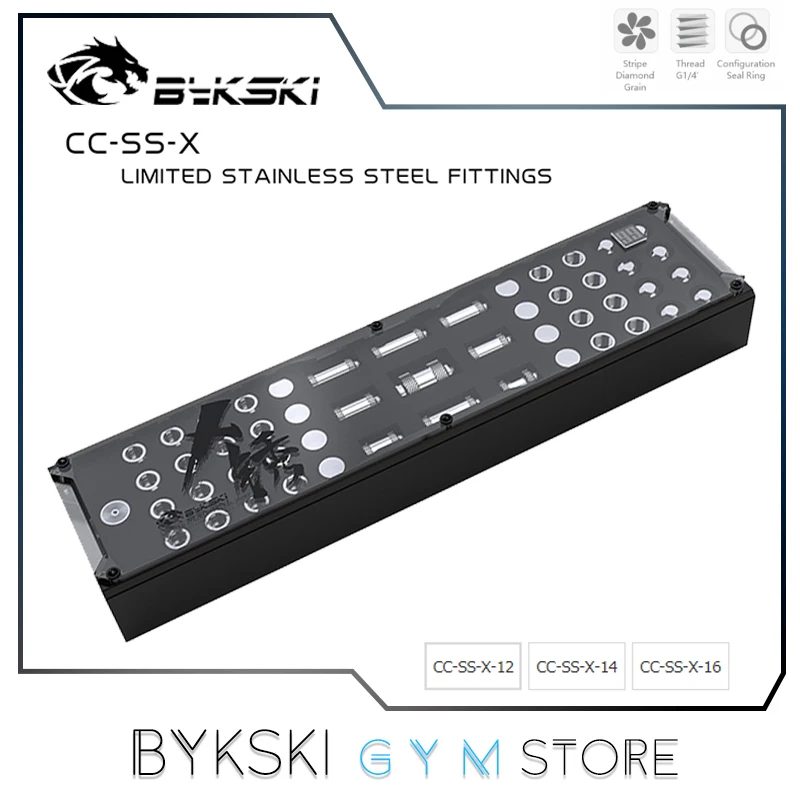 Bykski-Kit de montaje de refrigeración por agua, tubería dura dividida, conectores de tubos rígidos de acero inoxidable, venta limitada Global, 99 Kits CC-SS-X