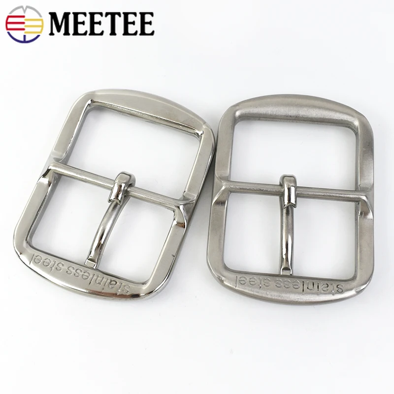 Meetee 40*52mm Stainless Steel Pin Belt Buckles Men\'s Leisure Waistband Buckle DIY Jeans Clothes Belts Decor Sewing Accessories