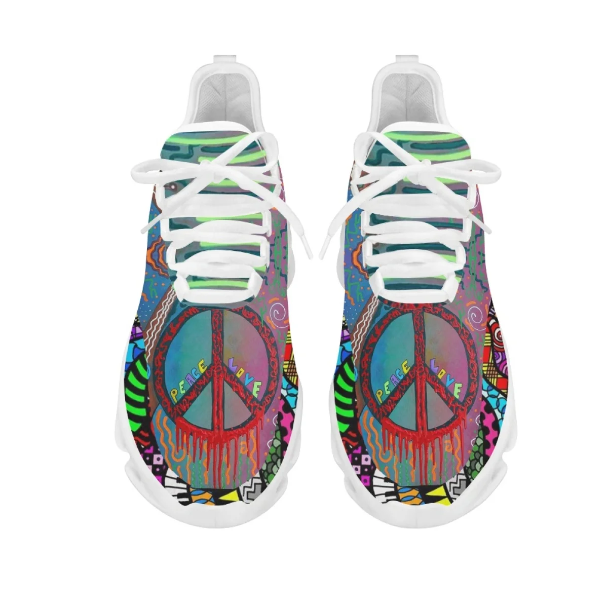 2023 New Stylish Peace Love Shoes Women Breathable Round Toe Casual Jogging Sneakers Fashion Ladies Dirt Resistant Footwear