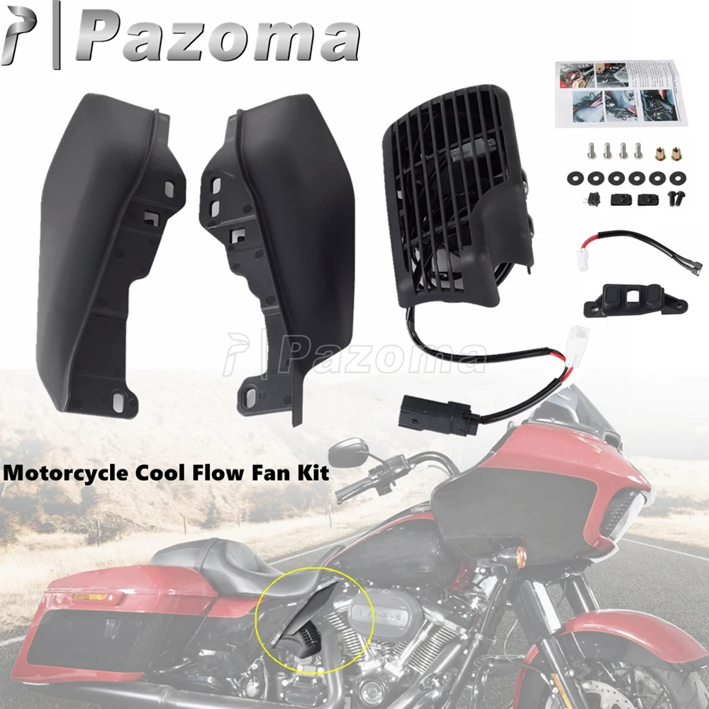 Motorcycle Cooling Fan Radiator Low Coolflow Cool Flow Fan Aie Deflector Kit For Harley Ultra Limited FLHTK Low FLHTKL FLHTCUTG