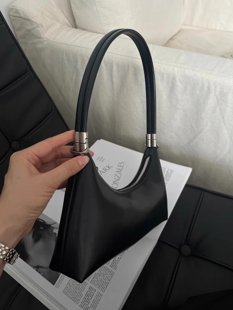 Fashion Elegant Underarm Bag Simple Retro Women Genuine Leather Tote Bag\\Handbag Real Leather Lady Shoulder Crossbody Bag