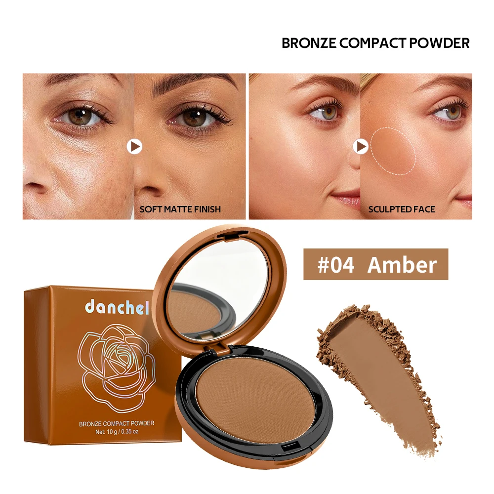 Matte Bronze Pressed Powder Setting Powder Soft Matte Finish Long Wear Oil Control Korean Makeup Facial Contour Define Cosmetics