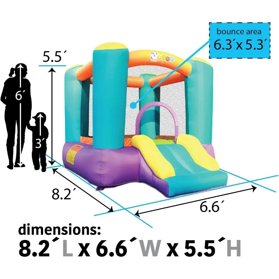 Casa inflável do salto do quintal com castelo inflável do salto da corrediça que salta interna e exterior para idades 310 crianças e sma