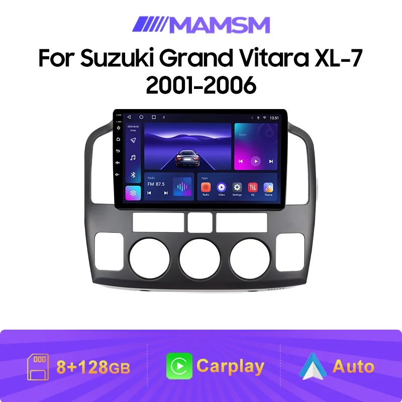 MAMSM For Suzuki Grand Vitara XL-7 2001-2006 Android 13 Car Radio Multimedia Video Player GPS Navigation Touch Screen Carplay