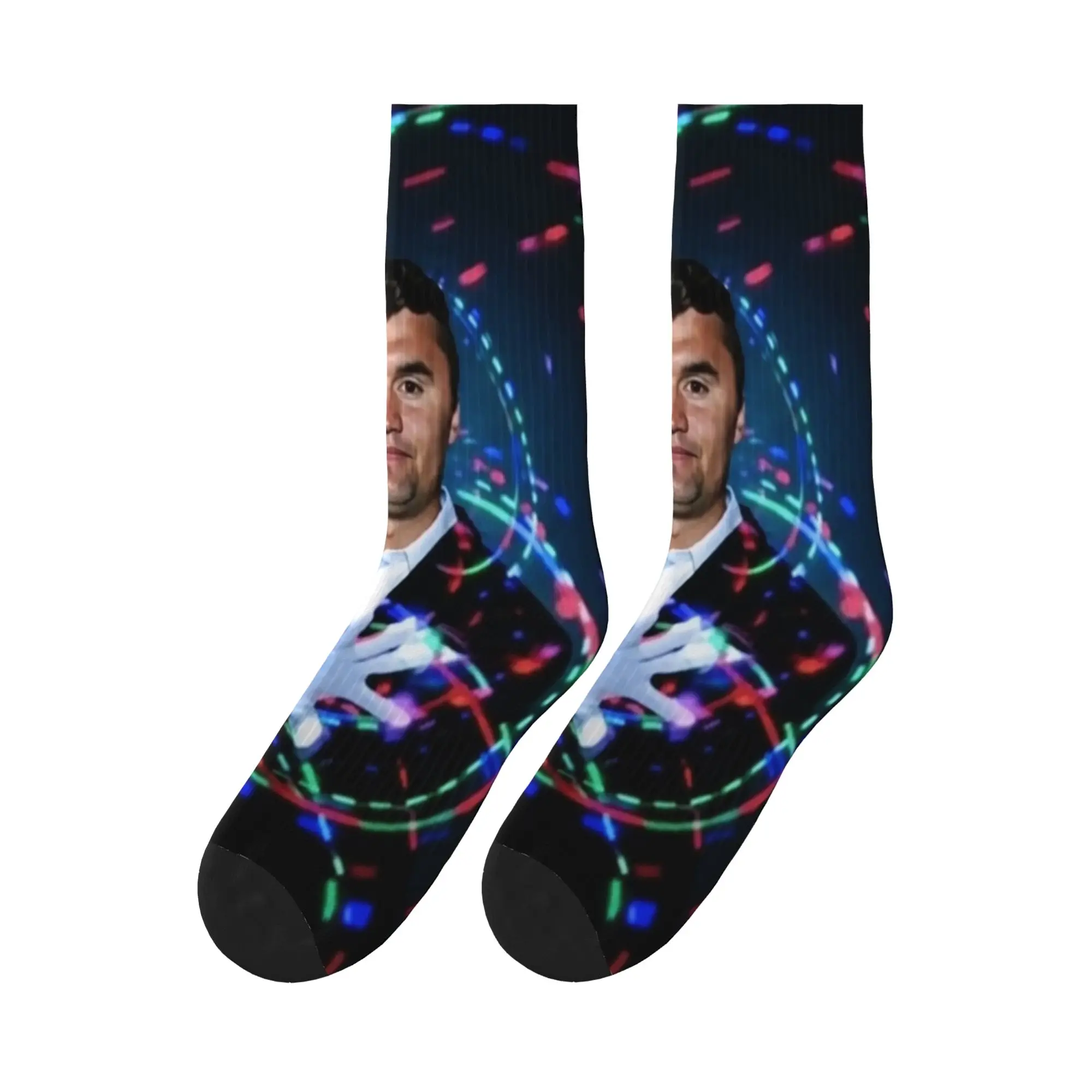 Charlie Kirk Neon Magic Hands Meme Socks  Anti Skid Stockings Women Men Medium Soft Skateboard Socks Autumn Retro Graphic Socks