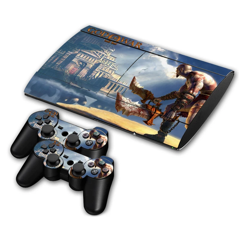Vinilo Adhesivo Decorativo God of War para Consola PS3 Slim 4000 y Controles, para PS3 Super Slim