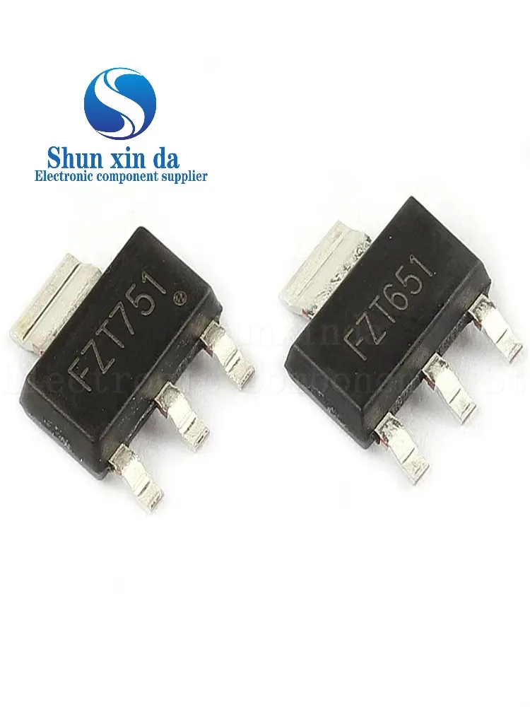 10PCS FZT651 FZT751 FZT651TA FZT751TA SOT-223 3A 60V NPN PNP HIGH PERFORMANCE TRANSISTOR SMD