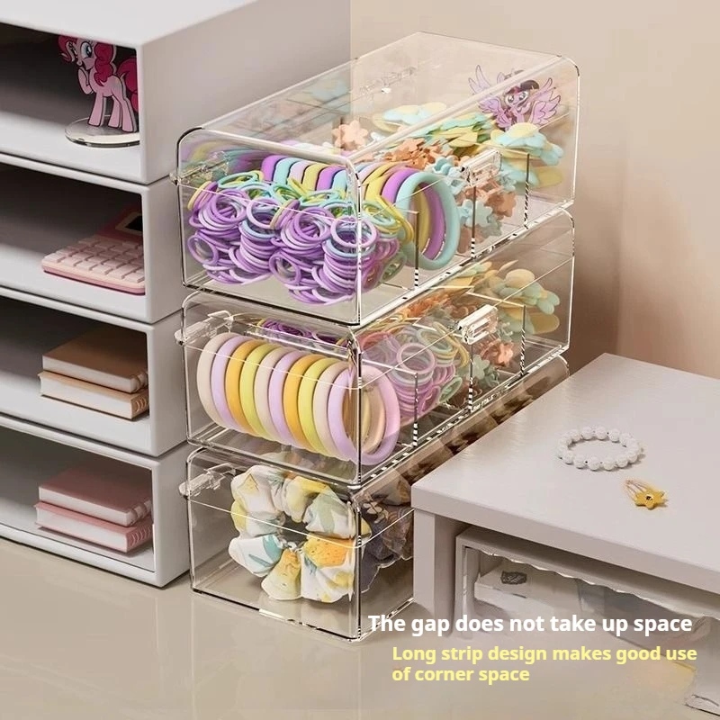 1 قطعة صندوق تخزين عقال من الأكريليك الشفاف إكسسوارات الشعر منظم ربطة الشعر لعصابة الرأس صندوق تخزين مجوهرات التجميل #3