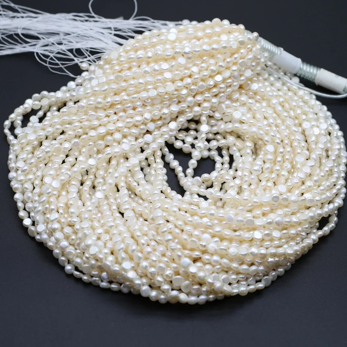 

100% Natural Freshwater Pearls Double-sided Shiny Buttons Shape Small Pearl Beads Jewelry Making DIY Necklaces Bracelets