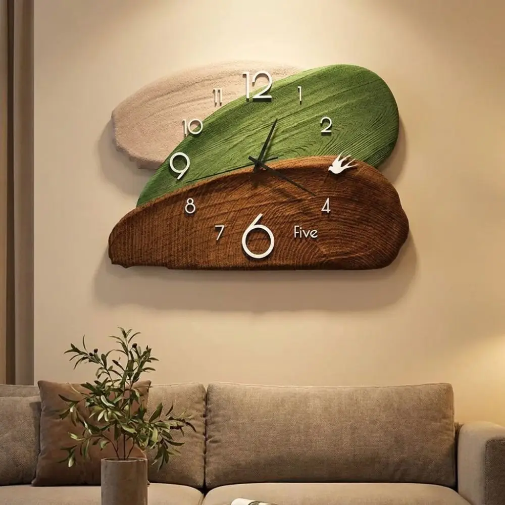 Art Style Vintage Art Style Silent Clock Silent Tri Color Splicing Desktop Clocks Ornament Wall Clock Art Desktop Ornament